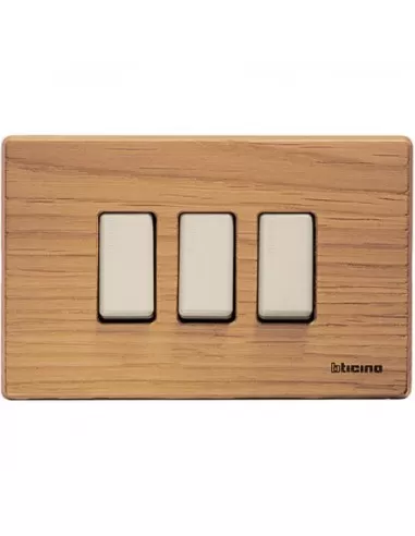 Bticino 3 plazas placa roble 503//3//lrv magic